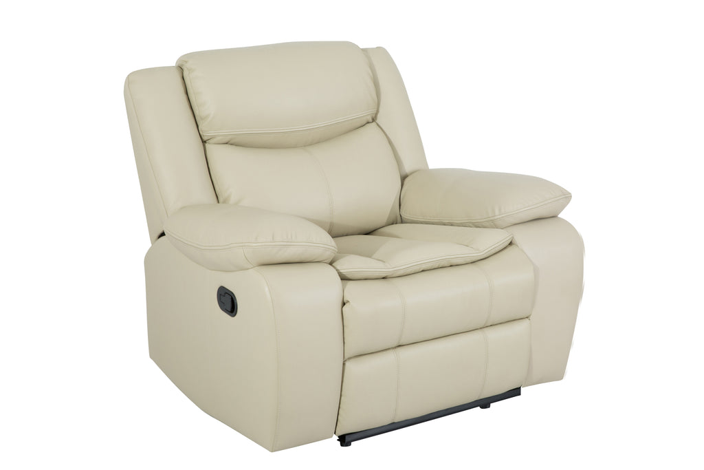 Breathable Leather Manual Reclining recliner chair for living room, Cream