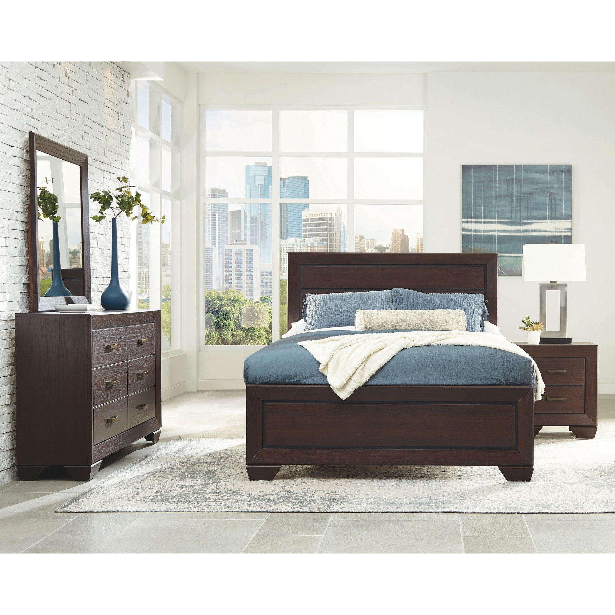 Oatfield Dark Cocoa  4-piece Eastern King Bedroom Set