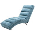 Ergonomic Linen Massage Chaise Lounge with Remote Control, 5 Modes, Blue, 21.65 x 58.27 x 34.25 inches