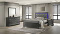 Blaze Upholstered Modern Style 4 Pc Twin Bedroom Set with LED Headboard Made with Wood in Metallic Gray(NJ INVENTORY)