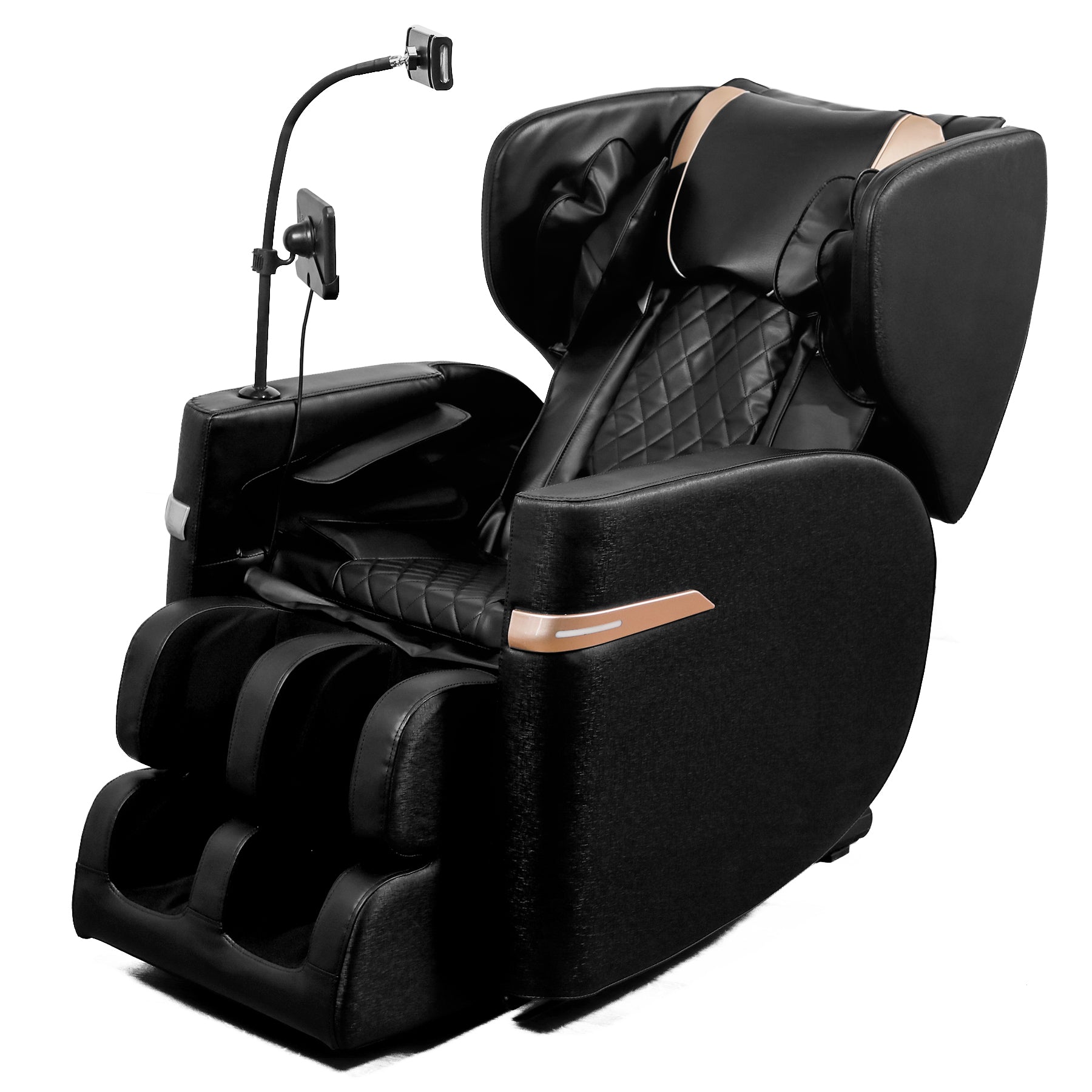 2025 Massage Chair Recliner with Zero Gravity and Full Body Air Pressure in Black PU Leather