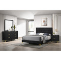 Lexie Black/Gold 4-piece Tufted Panel Queen Bedroom Set